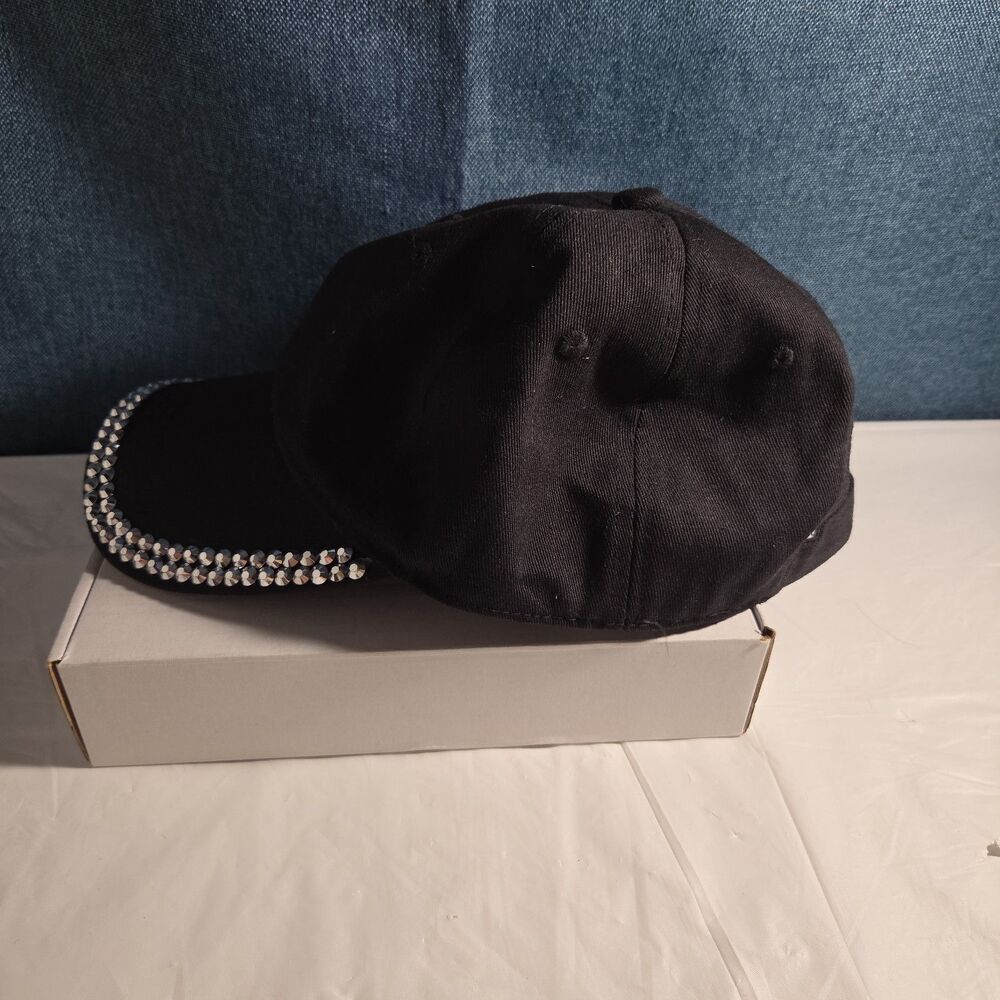 Black Rhinestone Trim Baseball Cap Peng Yuan - Picture 3 of 16